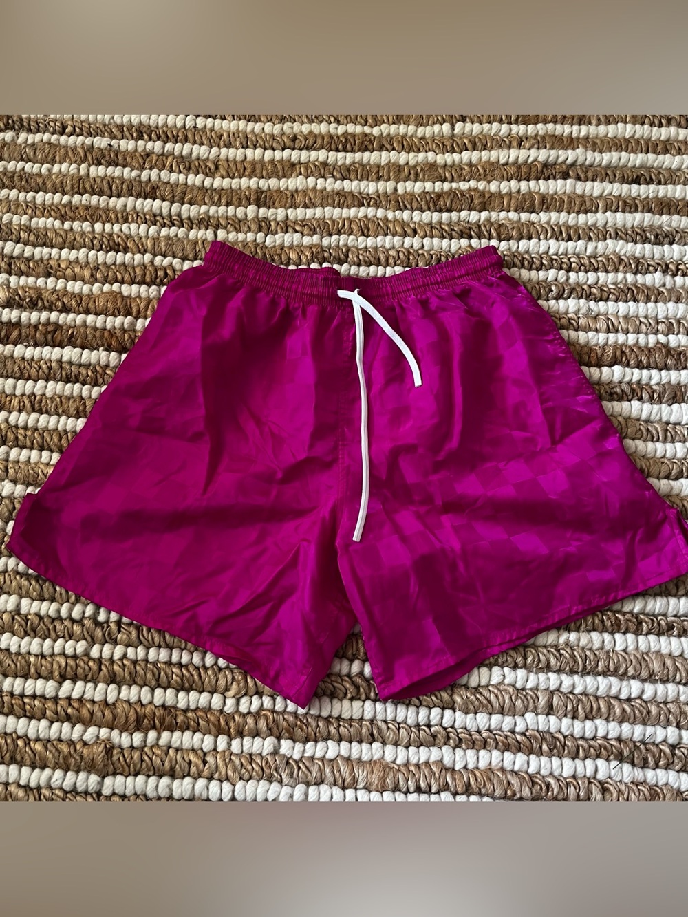 Vintage Umbro Hot Pink Athletic Shorts with White Drawstring